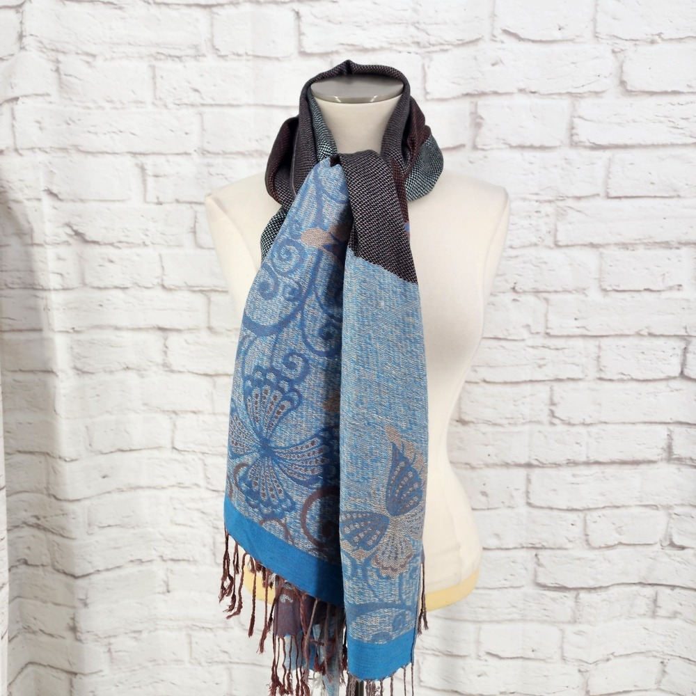 Butterfly Pashmina‎ Scarf Wrap Shawl Wedding Boho Ren Faire Festival Cottagecore